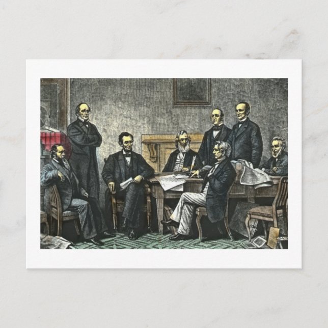 Abraham Lincoln and His Cabinet Postcard (Front)