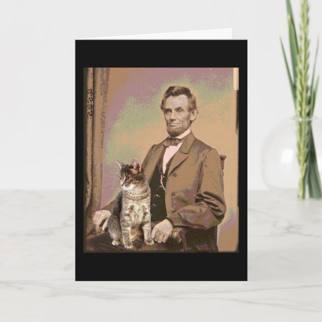 Abraham Lincoln and his Cat Dixie Card (Front)
