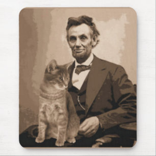 Abraham Lincoln and his cat "Dixie" Mouse Mat