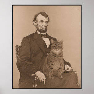 Abraham Lincoln and his cat "Gloria" 2 Poster