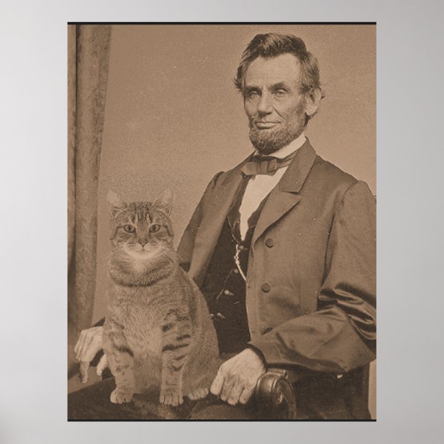 Abraham Lincoln and his cat Gloria 3 Poster (Front)