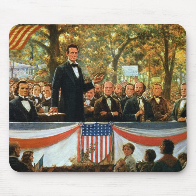 Abraham Lincoln and Stephen A. Douglas Mouse Mat (Front)