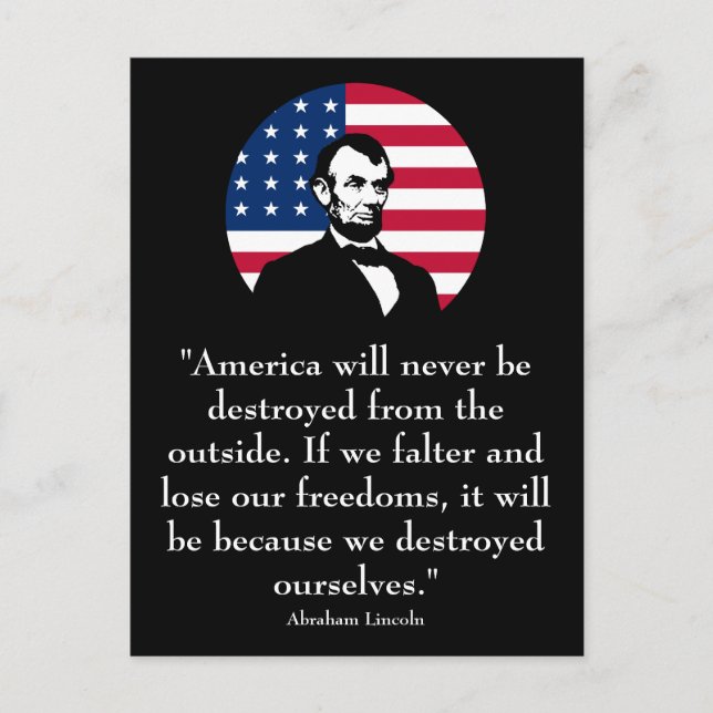 Abraham Lincoln and The American Flag Postcard (Front)