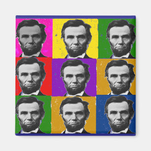 Abraham Lincoln Art Gifts---Unique 9 Photos Magnet