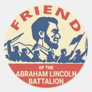 Abraham Lincoln Brigade Emblem Badge Classic Round Sticker