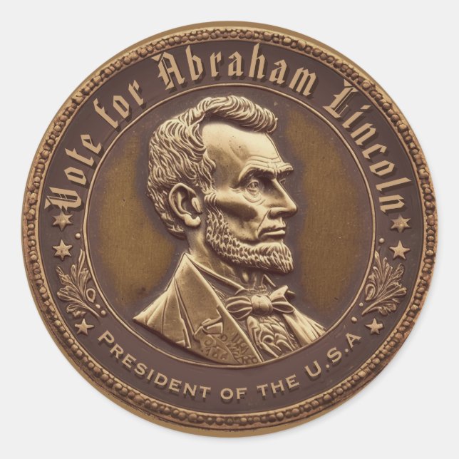 Abraham Lincoln Classic Round Sticker (Front)