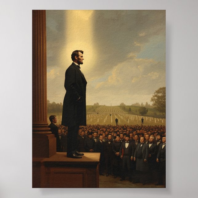 Abraham Lincoln Delivering the Gettysburg Address Poster (Front)
