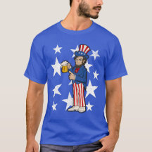 Abraham Lincoln Drinking A Beer Funny 4th of July