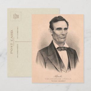 Abraham Lincoln Elected President 1860 Lithograph Postcard