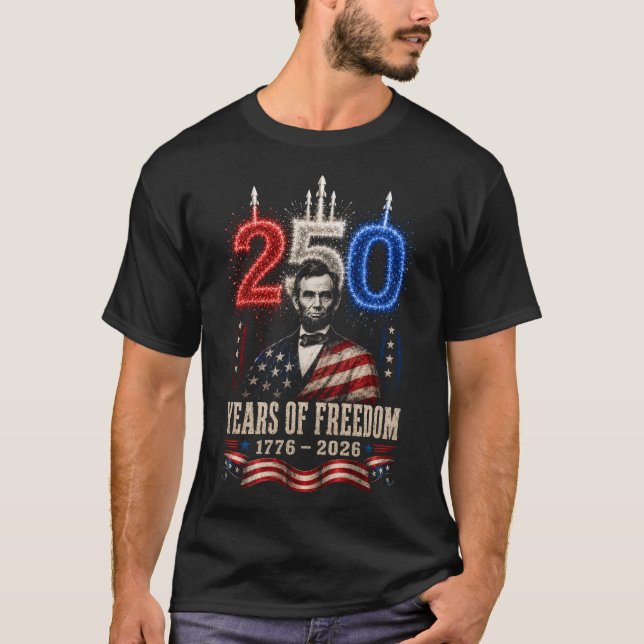 Abraham Lincoln Fireworks USA Anniversary Shirt (Front)