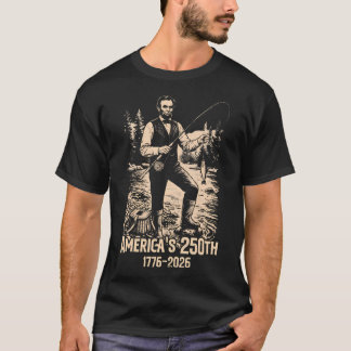 Abraham Lincoln Fishing Funny Retro Vintage Fisher T-Shirt