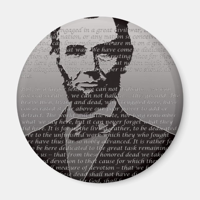 Abraham Lincoln Gettysburg Address Magnet (Front)