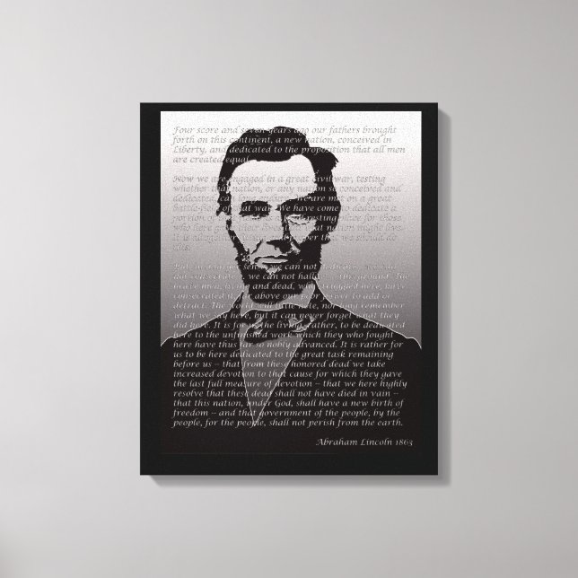 Abraham Lincoln Gettysburg Address Portrait Print (Front)