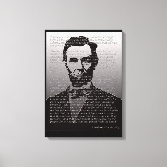 Abraham Lincoln Gettysburg Address Portrait Print (Front)