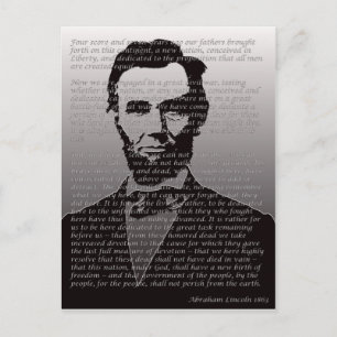Abraham Lincoln Gettysburg Address Postcard