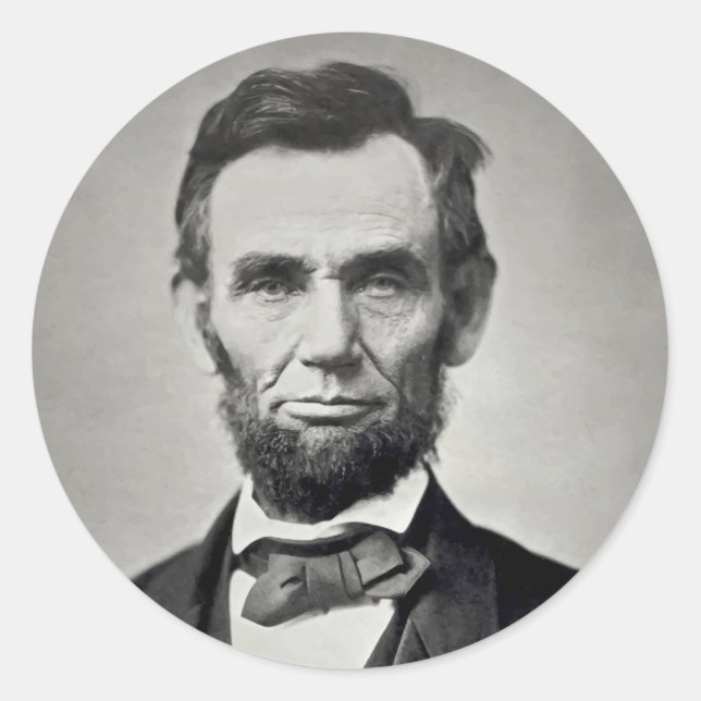 Abraham Lincoln Gettysburg Portrait Classic Round Sticker (Front)