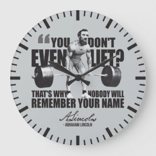 Abraham Lincoln Gym Humour - Do You Even Lift? Large Clock