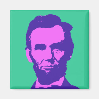 Abraham Lincoln in Pop Art Pink & Purple Magnet