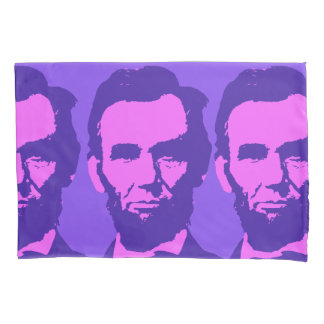 Abraham Lincoln in Pop Art Pink & Purple Pillowcase