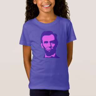 Abraham Lincoln in Pop Art Pink & Purple T-Shirt