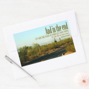 Abraham Lincoln Inspirational Quote "Life" Rectangular Sticker