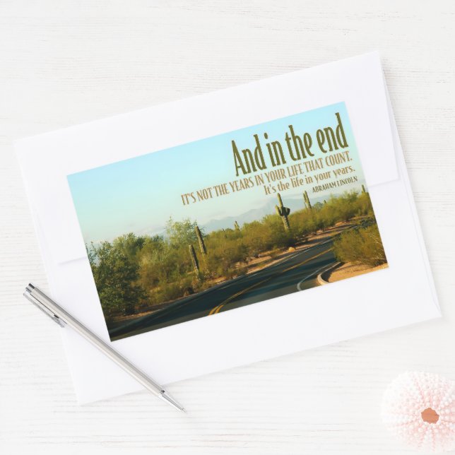 Abraham Lincoln Inspirational Quote "Life" Rectangular Sticker (Envelope)