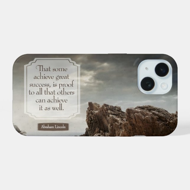 Abraham Lincoln Inspirational Quote "Success" iPhone 15 Case (Back Horizontal)
