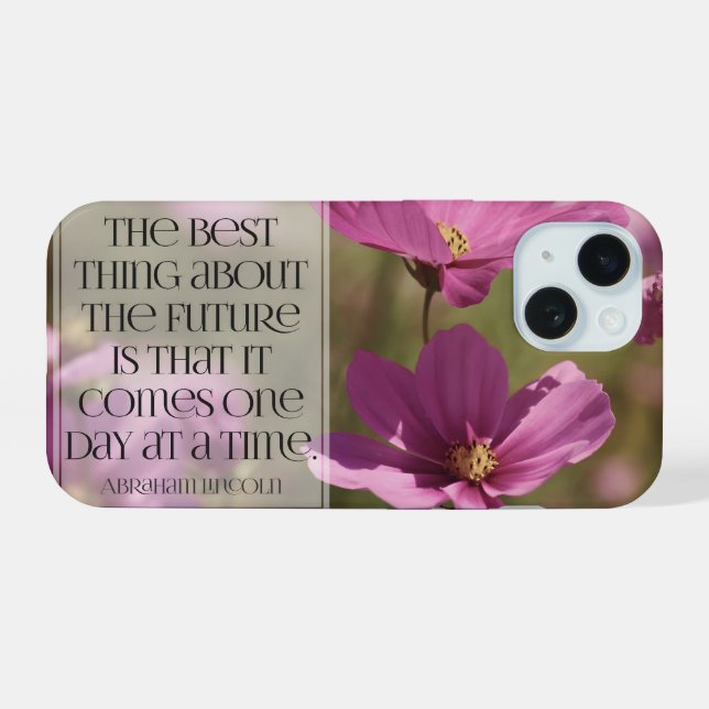 Abraham Lincoln Inspirational Quote "The future" iPhone 15 Case (Back Horizontal)