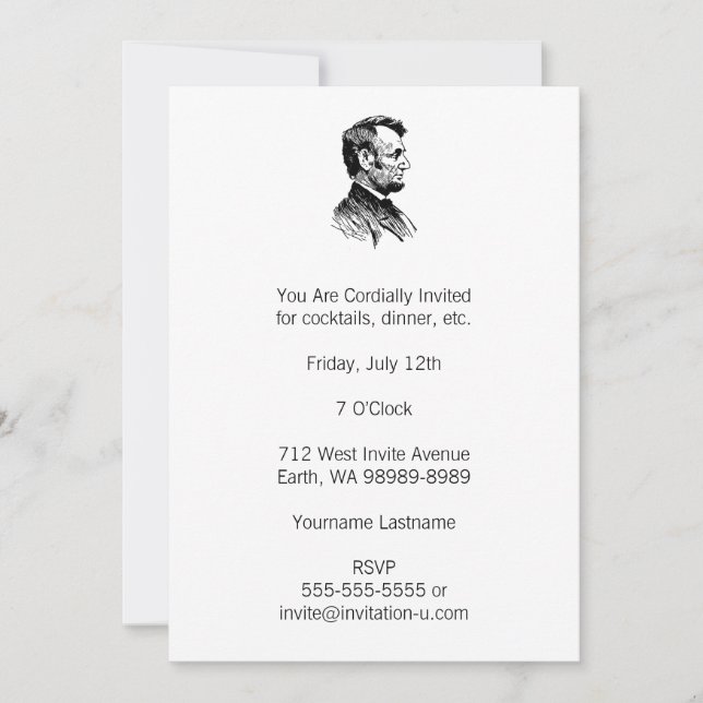 Abraham Lincoln Invitation (Front)