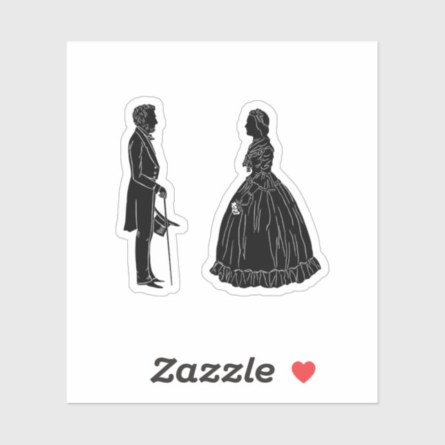 abraham lincoln mary todd lincoln silhouette (Sheet)