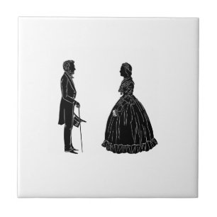 abraham lincoln mary todd lincoln silhouette ballo tile
