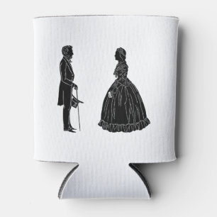abraham lincoln mary todd lincoln silhouette can cooler