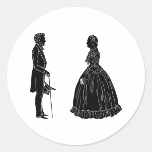 abraham lincoln mary todd lincoln silhouette classic round sticker
