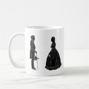 abraham lincoln mary todd lincoln silhouette coffee mug