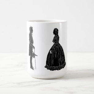 abraham lincoln mary todd lincoln silhouette coffee mug