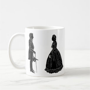 abraham lincoln mary todd lincoln silhouette coffee mug