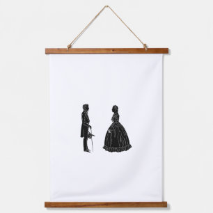 abraham lincoln mary todd lincoln silhouette hanging tapestry