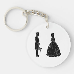 abraham lincoln mary todd lincoln silhouette key ring