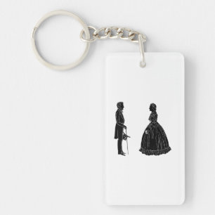 abraham lincoln mary todd lincoln silhouette key ring