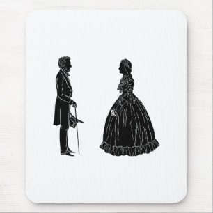 abraham lincoln mary todd lincoln silhouette mouse mat