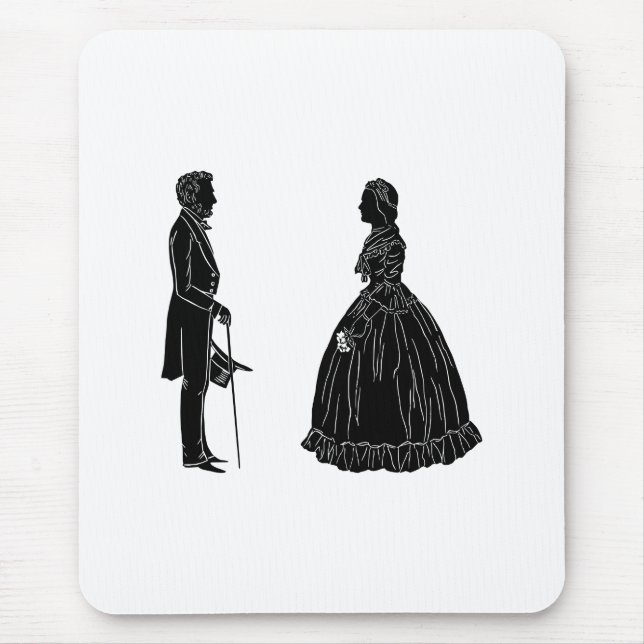 abraham lincoln mary todd lincoln silhouette mouse mat (Front)