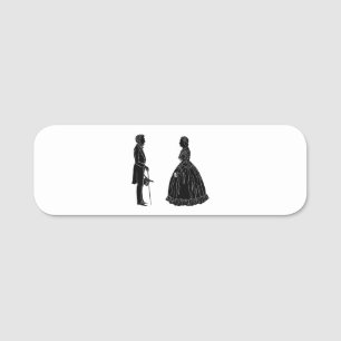 abraham lincoln mary todd lincoln silhouette name tag