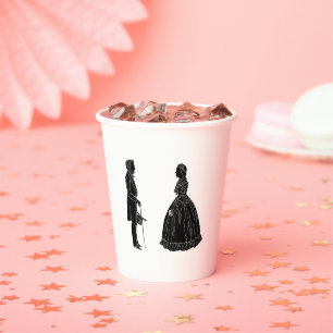 abraham lincoln mary todd lincoln silhouette paper cups