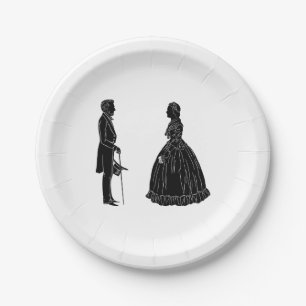 abraham lincoln mary todd lincoln silhouette paper plate