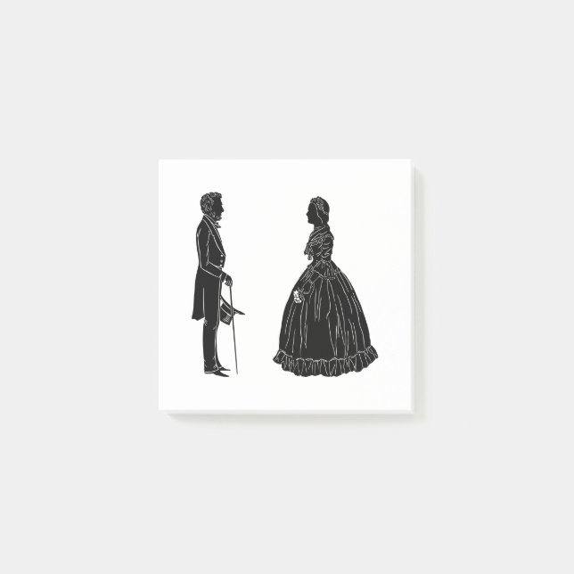 abraham lincoln mary todd lincoln silhouette post-it notes (Front)