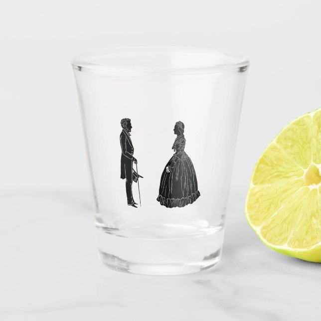 abraham lincoln mary todd lincoln silhouette shot glass (Front)