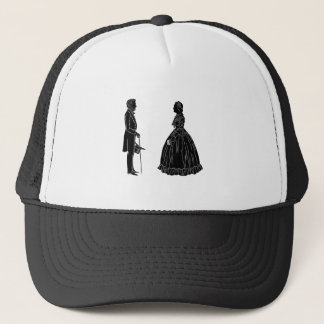 abraham lincoln mary todd lincoln silhouette trucker hat