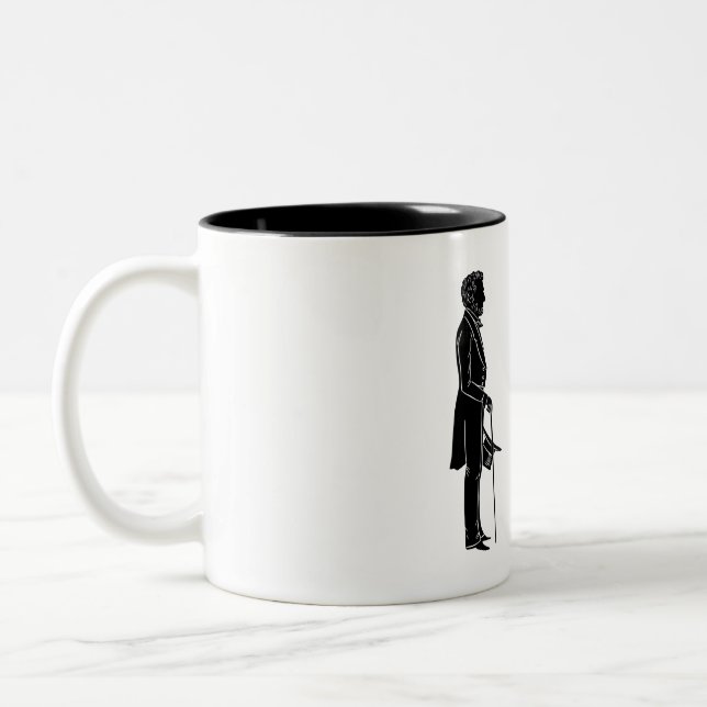 abraham lincoln mary todd lincoln silhouette Two-Tone coffee mug (Left)