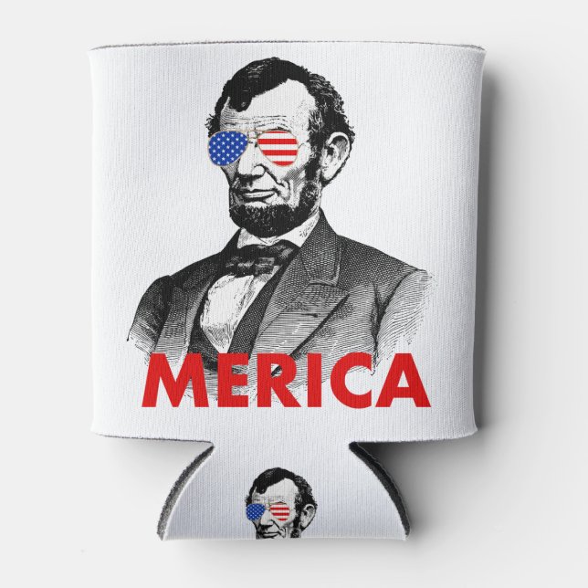 abraham lincoln merica can cooler (Front)