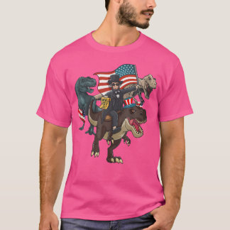 Abraham Lincoln Merica T Rex 	 4Th Of July Usa Fla T-Shirt
